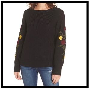 [debut] Embroidered Sleeve Sweater
